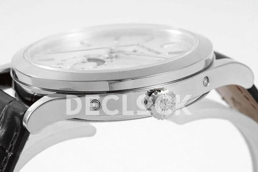 Replica Pattek Philippe Annual Calendar Moonphase 5396 White Dial on Black Leather Strap |  Declock.
