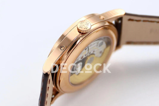 Replica Pattek Philippe Annual Calendar Moonphase 5396 White/Blue Dial on Brown Leather Strap | Declock.