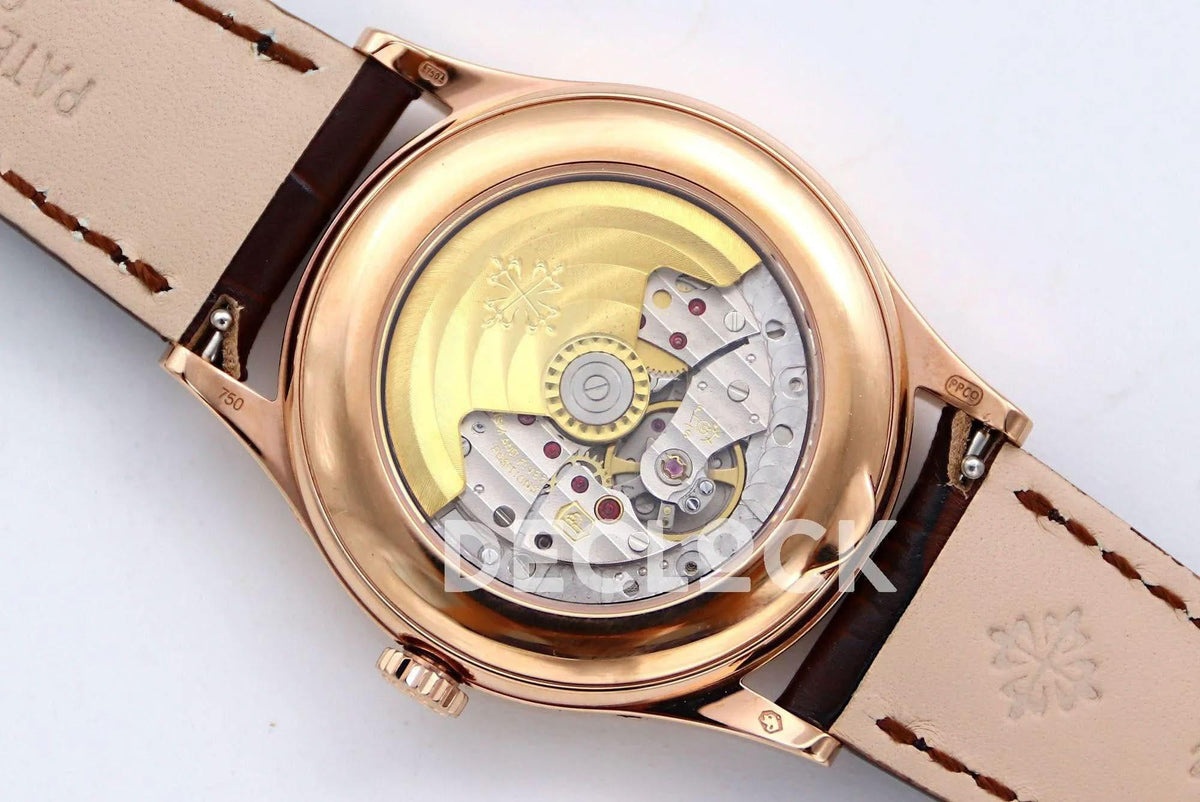 Replica Pattek Philippe Annual Calendar Moonphase 5396 White/Blue Dial on Brown Leather Strap |  Declock.