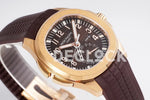 Replica Pattek Philippe Aquanaut 5164A Rose Gold Brown Dial on Brown Rubber Strap - Replica Watches