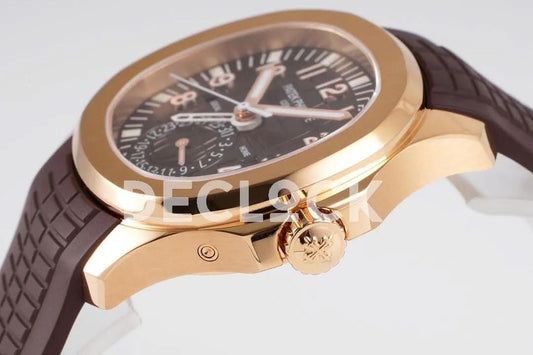 Replica Pattek Philippe Aquanaut 5164A Rose Gold Brown Dial on Brown Rubber Strap | Declock.