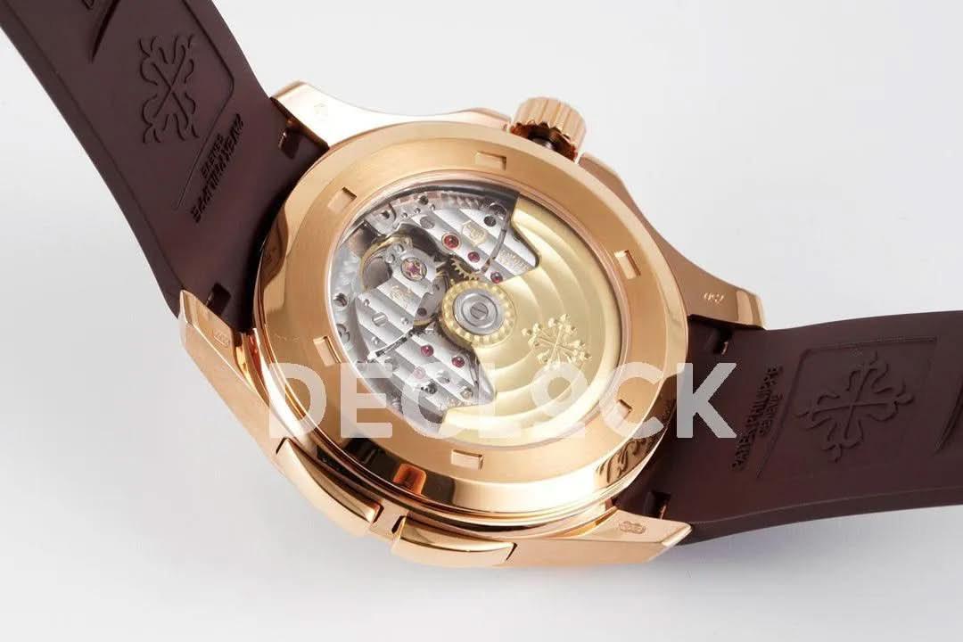 Replica Pattek Philippe Aquanaut 5164A Rose Gold Brown Dial on Brown Rubber Strap |  Declock.