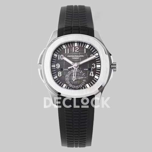 Replica Pattek Philippe Aquanaut 5164A Steel Gray Dial on Black Rubber Strap | Declock.