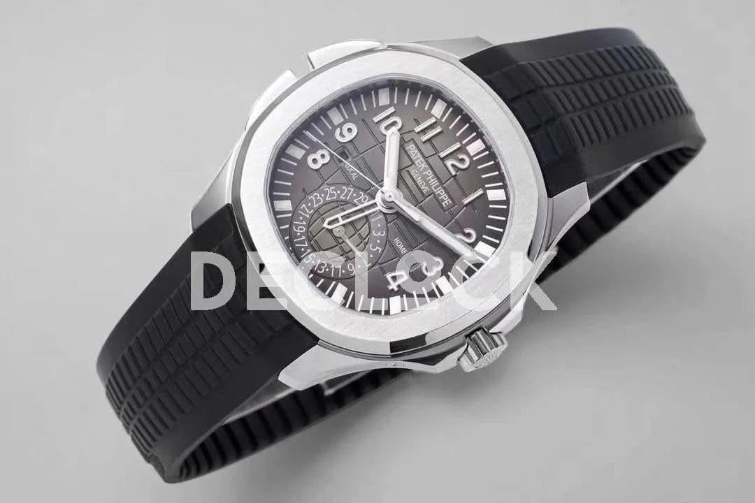 Replica Pattek Philippe Aquanaut 5164A Steel Gray Dial on Black Rubber Strap |  Declock.