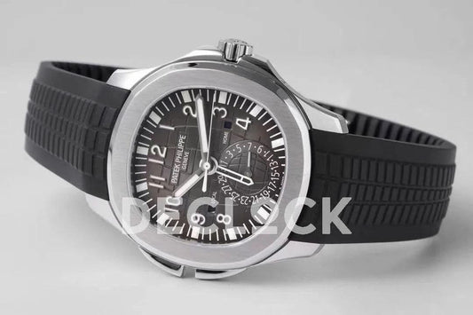 Replica Pattek Philippe Aquanaut 5164A Steel Gray Dial on Black Rubber Strap | Declock.