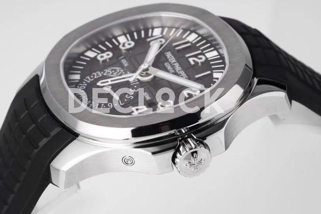Replica Pattek Philippe Aquanaut 5164A Steel Gray Dial on Black Rubber Strap |  Declock.