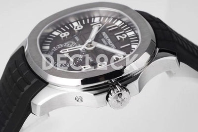 Replica Pattek Philippe Aquanaut 5164A Steel Gray Dial on Black Rubber Strap
