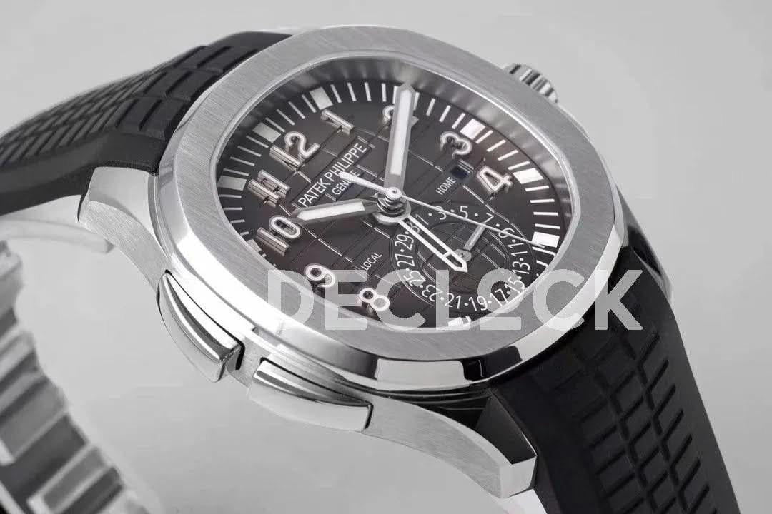 Replica Pattek Philippe Aquanaut 5164A Steel Gray Dial on Black Rubber Strap |  Declock.