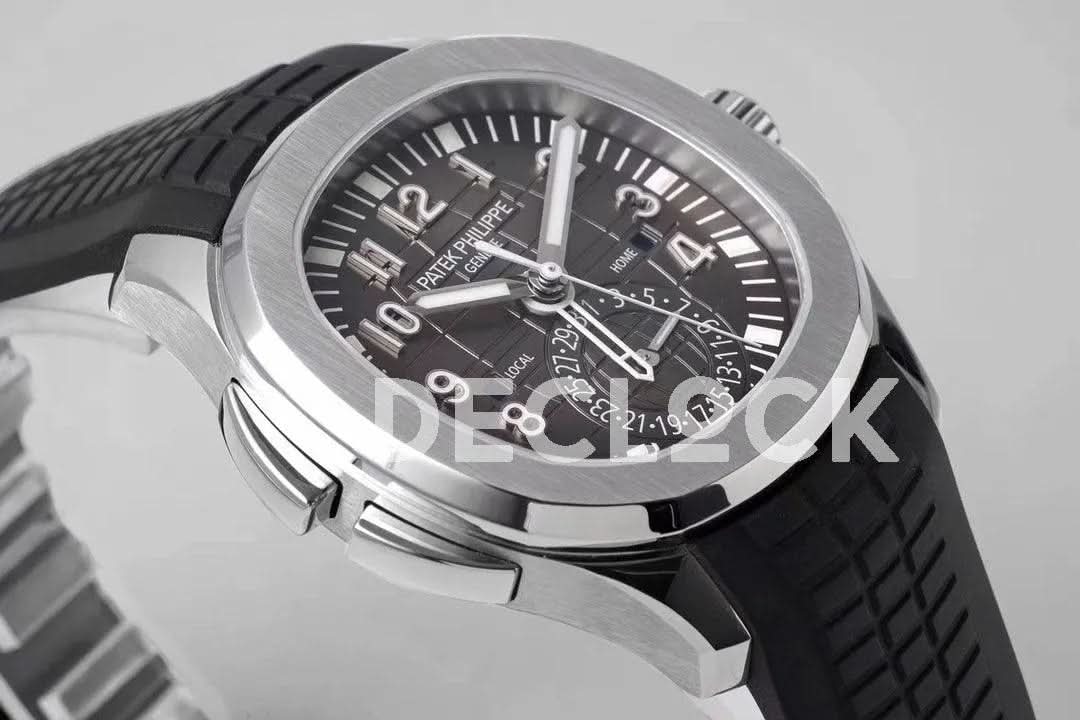 Replica Pattek Philippe Aquanaut 5164A Steel Gray Dial on Black Rubber Strap