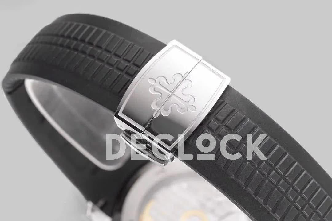 Replica Pattek Philippe Aquanaut 5164A Steel Gray Dial on Black Rubber Strap |  Declock.