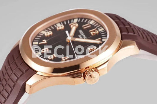 Replica Pattek Philippe Aquanaut 5167R Rose Gold Brown Dial on Brown Rubber Strap | Declock.