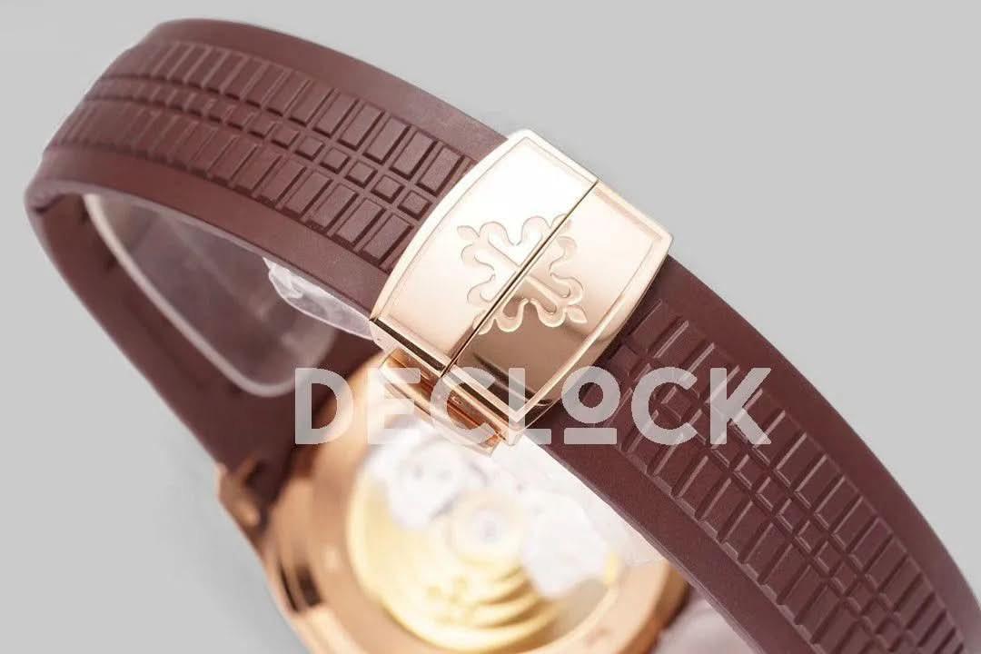 Replica Pattek Philippe Aquanaut 5167R Rose Gold Brown Dial on Brown Rubber Strap |  Declock.