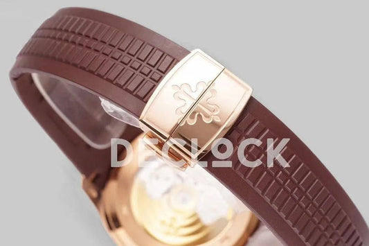 Replica Pattek Philippe Aquanaut 5167R Rose Gold Brown Dial on Brown Rubber Strap |  Declock.