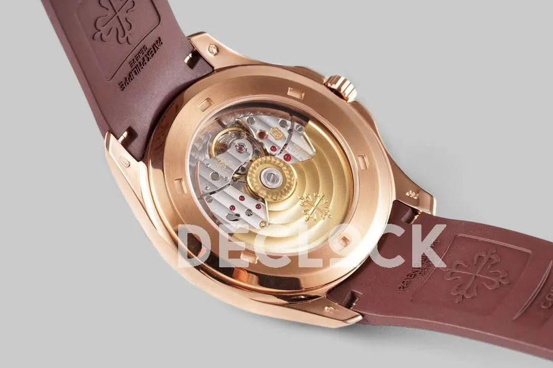 Replica Pattek Philippe Aquanaut 5167R Rose Gold Brown Dial on Brown Rubber Strap |  Declock.