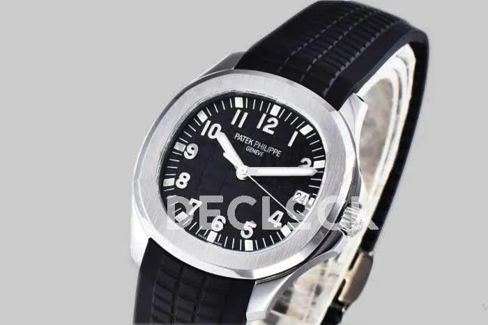 Replica Pattek Philippe Aquanaut 5167R Steel Black Dial on Black Rubber Strap |  Declock.