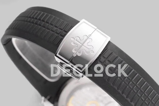 Replica Pattek Philippe Aquanaut 5167R Steel Black Dial on Black Rubber Strap |  Declock.