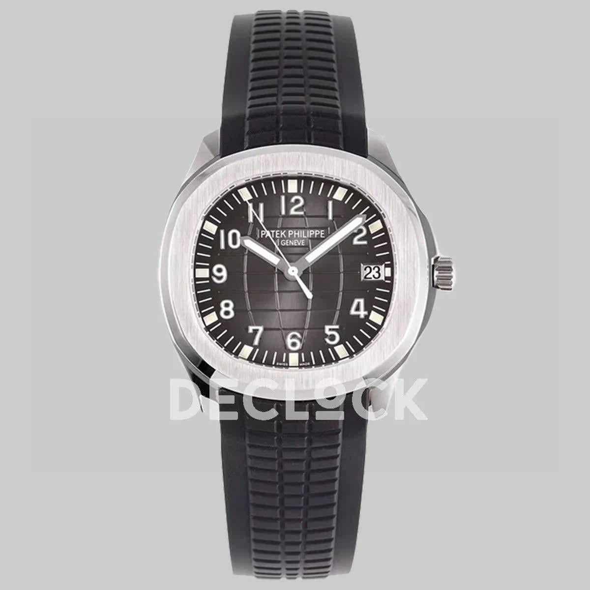 Replica Pattek Philippe Aquanaut 5167R Steel Gray Dial on Black Rubber Strap |  Declock.