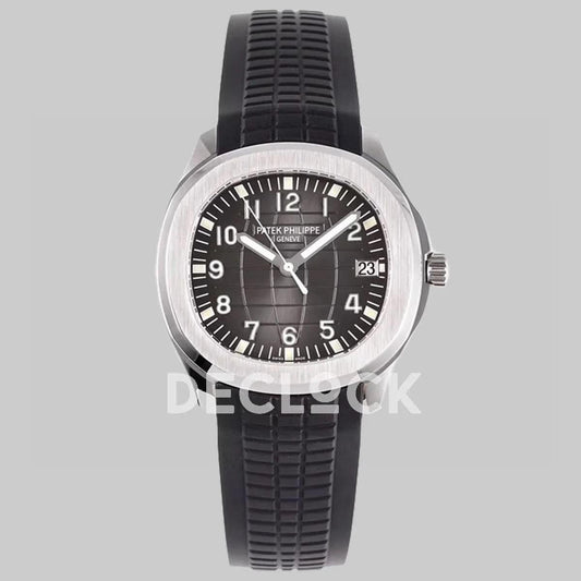 Replica Pattek Philippe Aquanaut 5167R Steel Gray Dial on Black Rubber Strap | Declock.