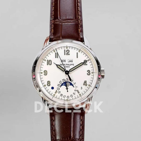 Replica Pattek Philippe Grand Complications 5320G Cream Dial on Brown Leather Strap | Declock.