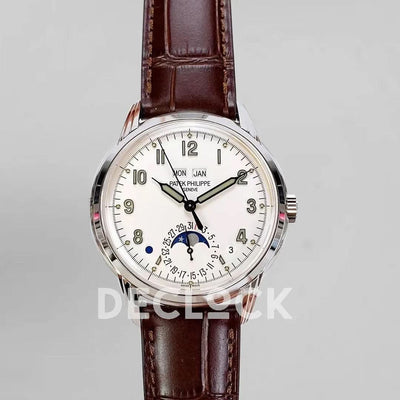 Replica Pattek Philippe Grand Complications 5320G Cream Dial on Brown Leather Strap