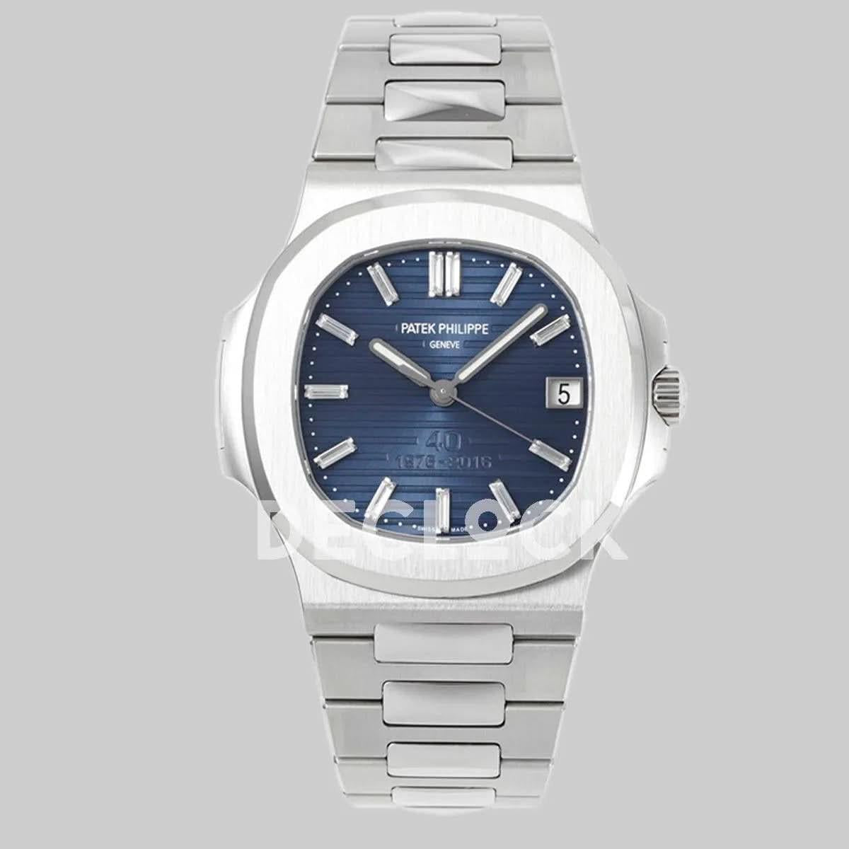 Replica Pattek Philippe Nautilus 5711 40th Anniversary Blue Dial on Steel |  Declock.