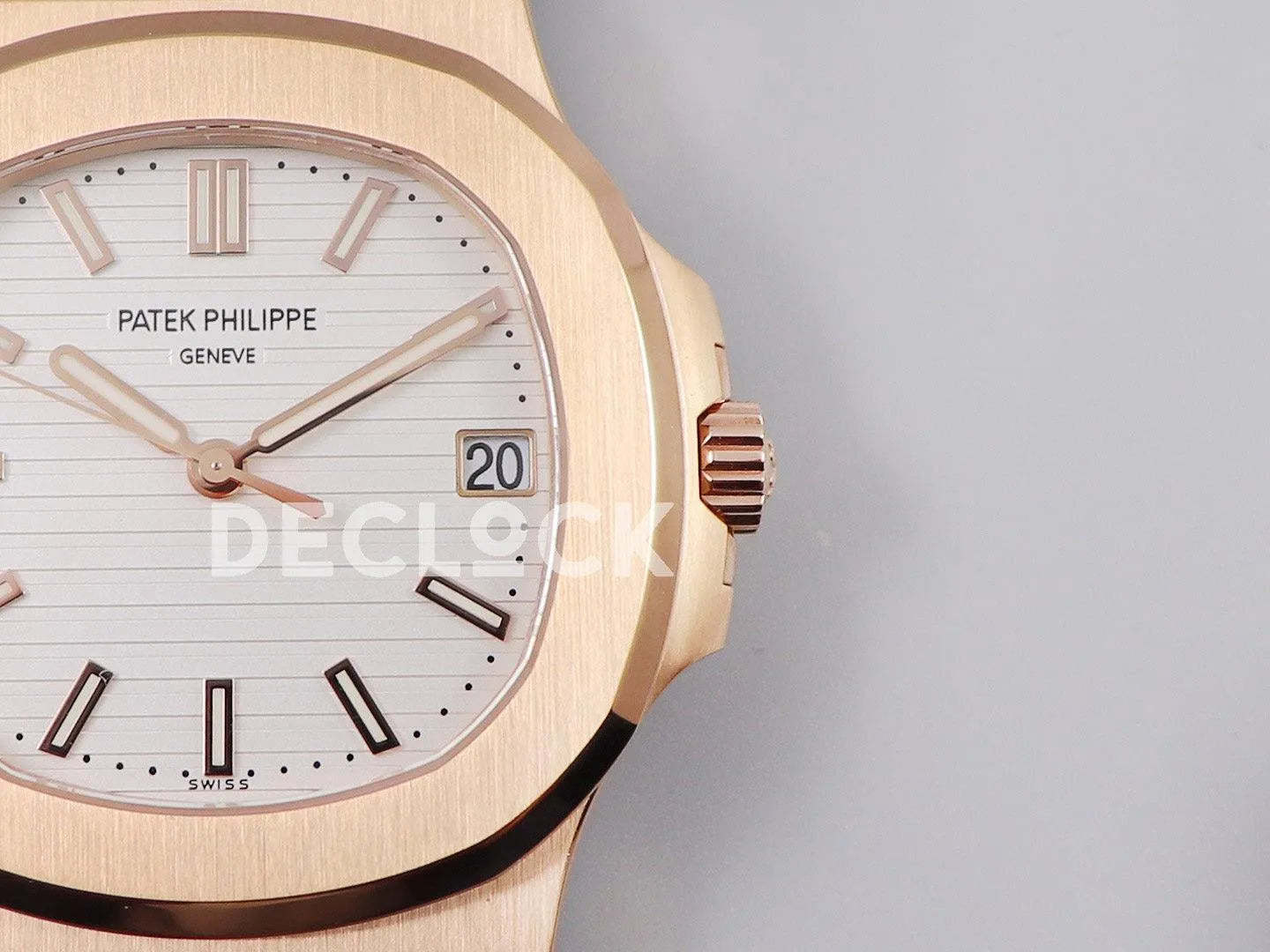 Replica Pattek Philippe Nautilus 5711 Rose Gold White Dial on Rose Gold