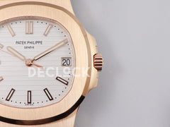 Replica Pattek Philippe Nautilus 5711 Rose Gold White Dial on Rose Gold