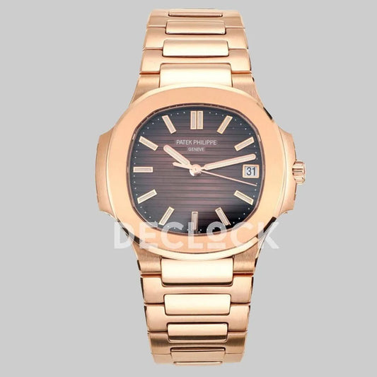 Replica Pattek Philippe Nautilus 5711/1R Brown Dial on Rose Gold |  Declock.