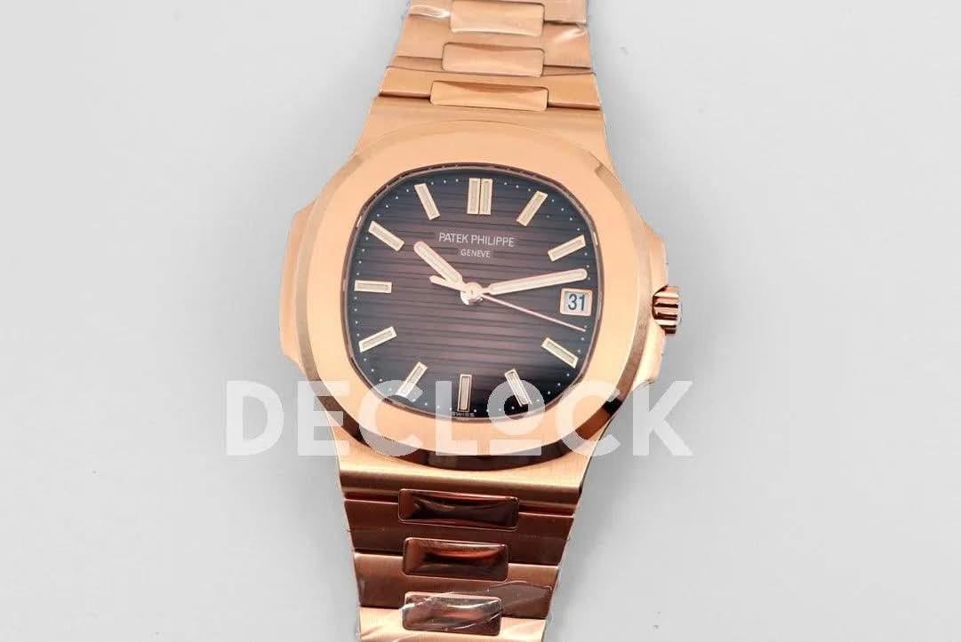 Replica Pattek Philippe Nautilus 5711/1R Brown Dial on Rose Gold |  Declock.