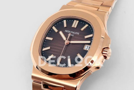 Replica Pattek Philippe Nautilus 5711/1R Brown Dial on Rose Gold | Declock.