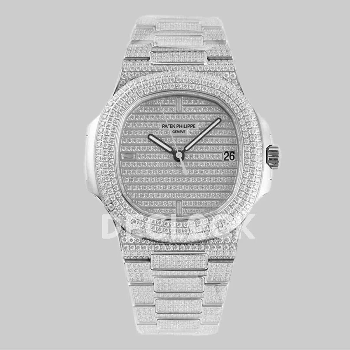 Replica Pattek Philippe Nautilus 5719/1G Full Diamonds Dial |  Declock.