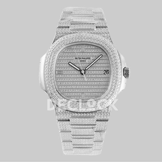 Replica Pattek Philippe Nautilus 5719/1G Full Diamonds Dial |  Declock.