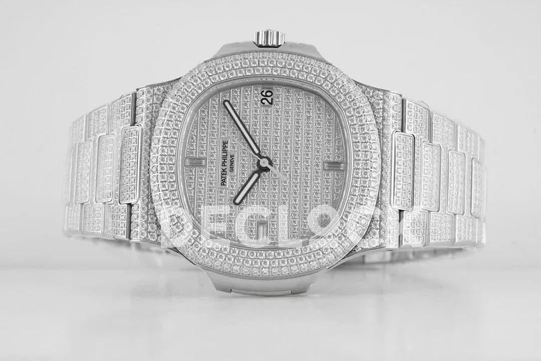 Replica Pattek Philippe Nautilus 5719/1G Full Diamonds Dial |  Declock.