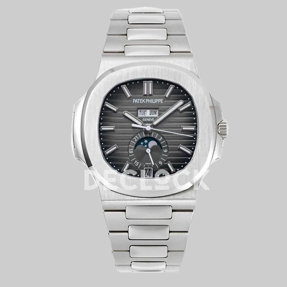 Replica Pattek Philippe Nautilus 5726 Black Dial on Steel |  Declock.