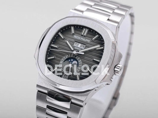 Replica Pattek Philippe Nautilus 5726 Black Dial on Steel | Declock.