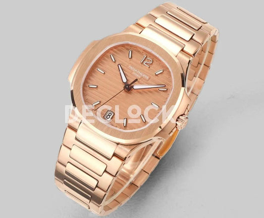 Replica Pattek Philippe Nautilus 7118/1A Rose Gold Dial on Rose Gold |  Declock.