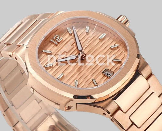 Replica Pattek Philippe Nautilus 7118/1A Rose Gold Dial on Rose Gold |  Declock.