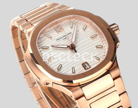 Replica Pattek Philippe Nautilus 7118/1A White Dial on Rose Gold |  Declock.