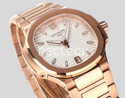 Replica Pattek Philippe Nautilus 7118/1A White Dial on Rose Gold