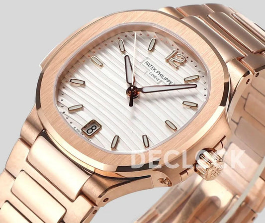 Replica Pattek Philippe Nautilus 7118/1A White Dial on Rose Gold |  Declock.