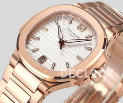 Replica Pattek Philippe Nautilus 7118/1A White Dial on Rose Gold - Replica Watches