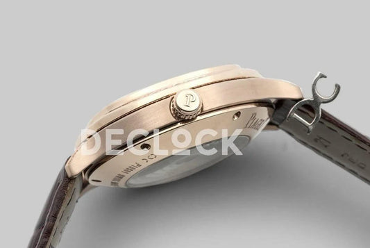Replica Piaget Black Tie Emperador Cushion White Dial in Rose Gold with Diamond Bezel and Dial |  Declock.