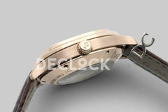 Replica Piaget Black Tie Emperador Cushion White Dial in Rose Gold with Diamond Bezel and Dial