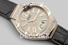 Replica Piaget Polo Watch Rose Gold Paved Diamonds