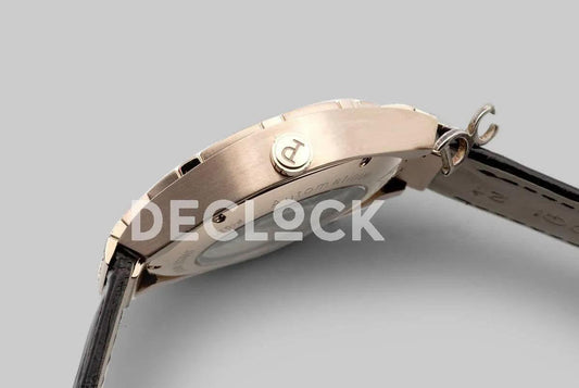 Replica Piaget Polo Watch Rose Gold Paved Diamonds |  Declock.