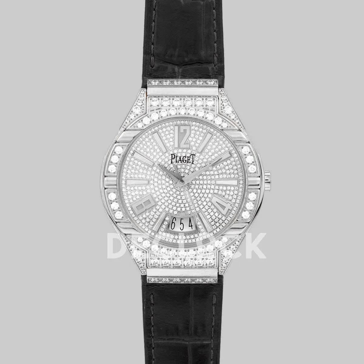 Replica Piaget Polo Watch White Gold Paved Diamonds |  Declock.