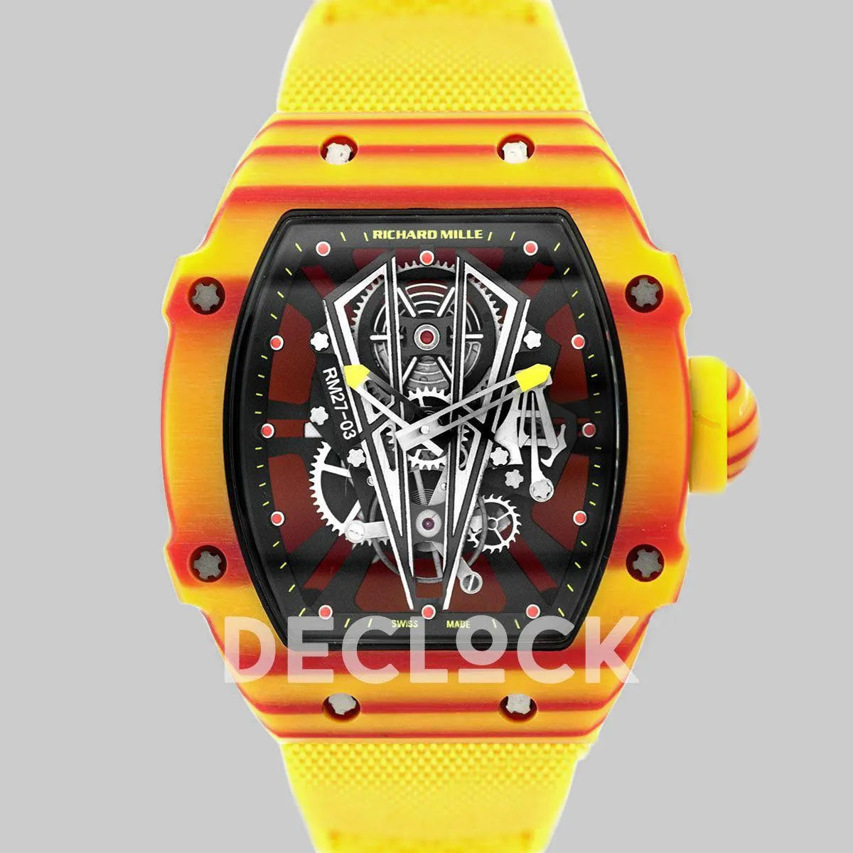 Replica Richard Mille RM 027-03 Tourbillon Rafael Nadal on Yellow Elastic Band