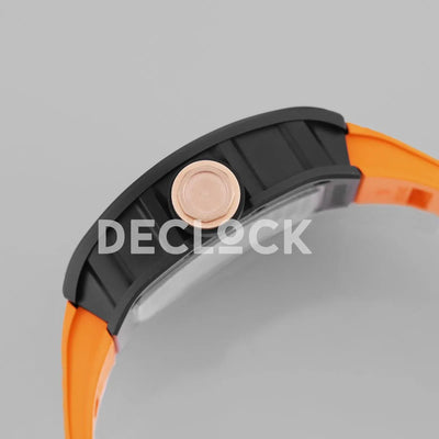 Replica Richard Mille RM 055 White Bubba Watson Black Ceramic on Orange Rubber