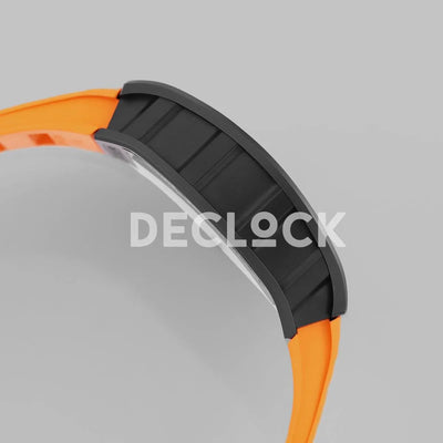 Replica Richard Mille RM 055 White Bubba Watson Black Ceramic on Orange Rubber