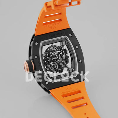 Replica Richard Mille RM 055 White Bubba Watson Black Ceramic on Orange Rubber